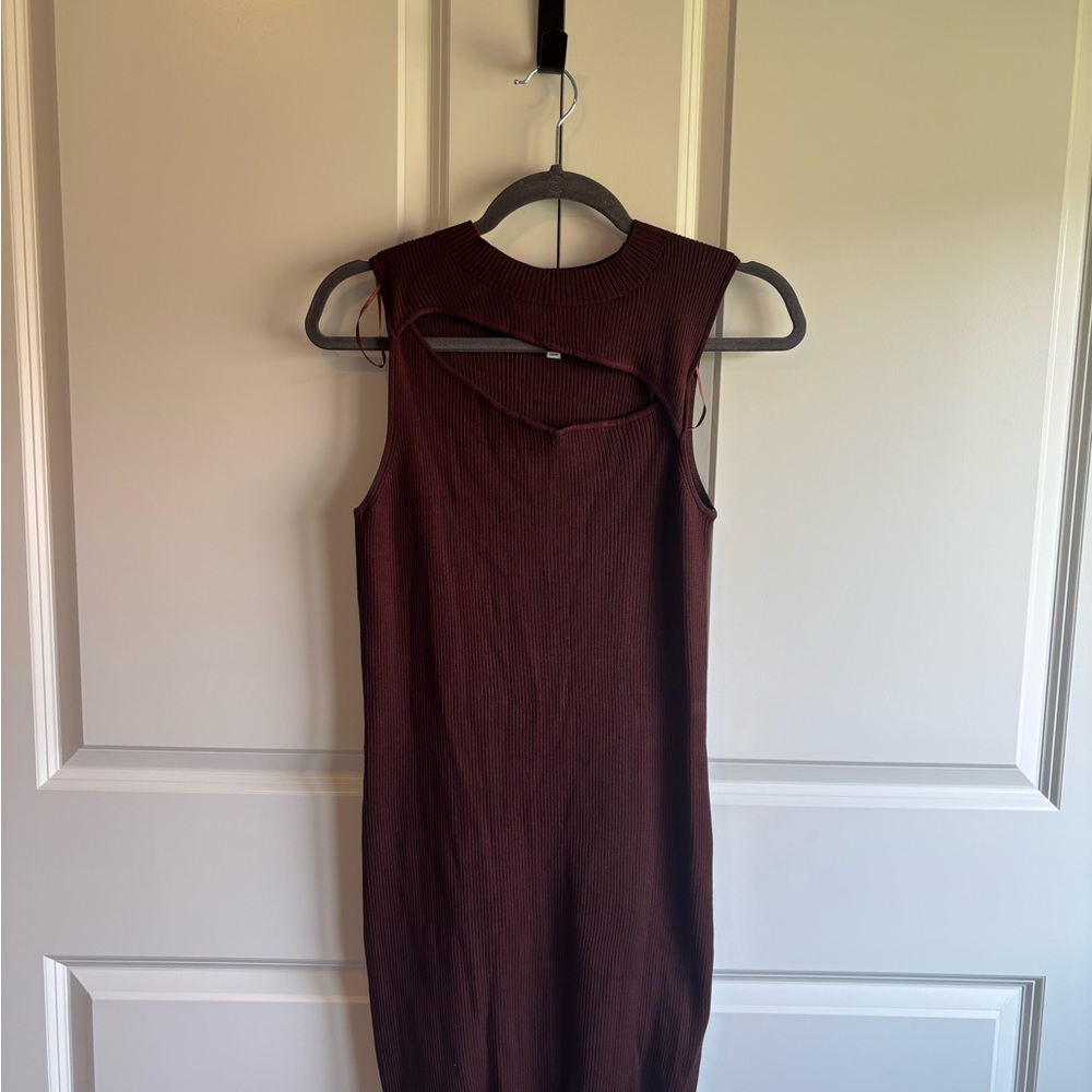 Pink Rose Brown Dress